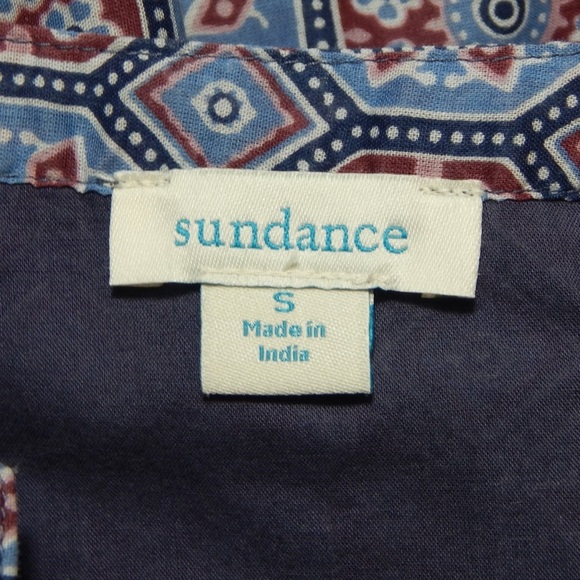 Sundance Zuri Discovery Embroidered Dress Size Small Blue Medallion Drop Waist - Picture 5 of 5